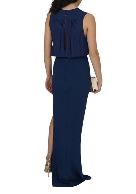 Abito in crêpe con lacci in georgette ELISABETTA FRANCHI | Abiti | ABR3851E2DC8